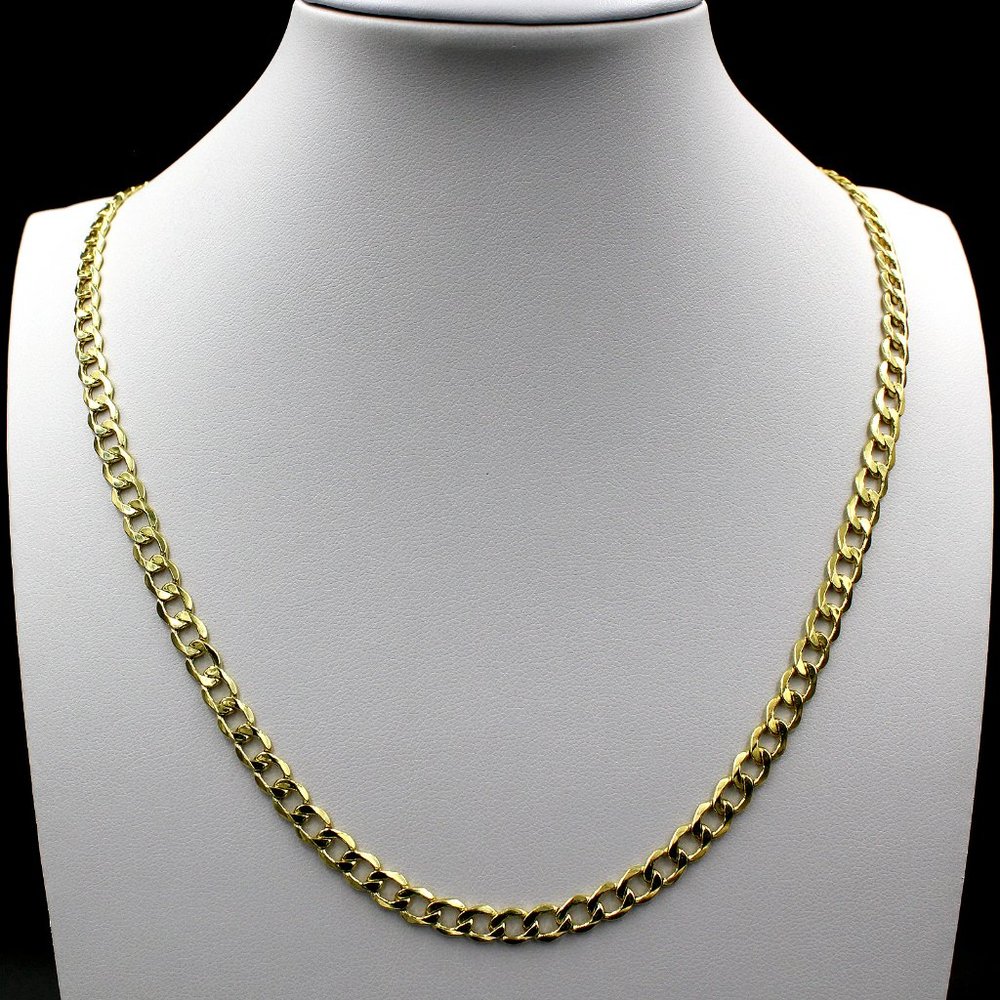10K Yellow Gold 4.5mm 22" Cuban Curb Link Chain Necklace
